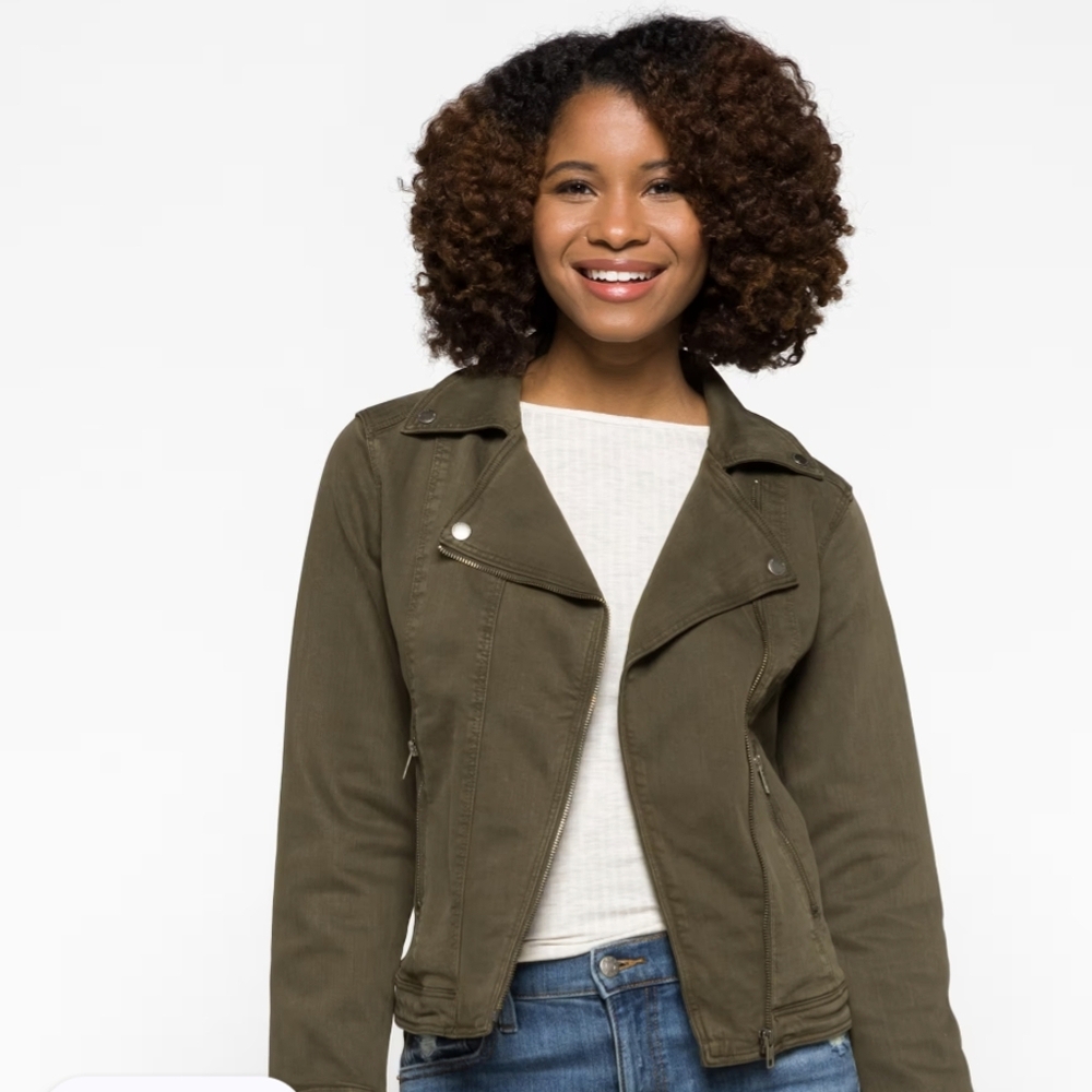 Edgy Boho/Moto Style Army Green Jacket